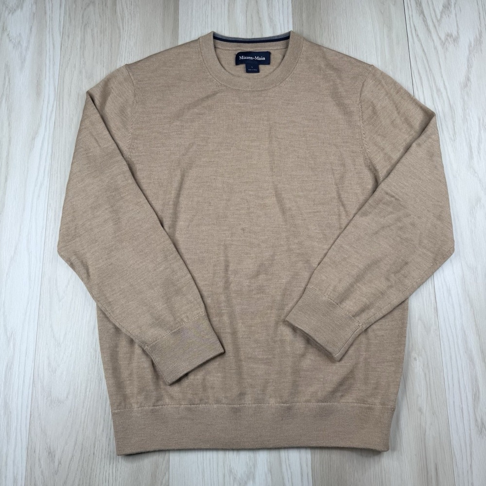 Mizzen+ Main Preston Crewneck Sweater 100% Extrafine Merino Wool Men's Large
